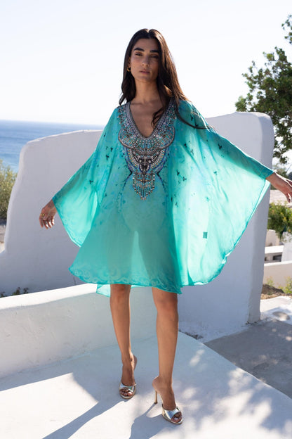 SANTORINI SKIES KAFTAN DRESS - Czarina