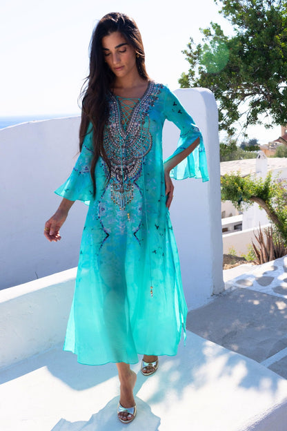 SANTORINI SKIES MAXI W SLEEVES - Czarina