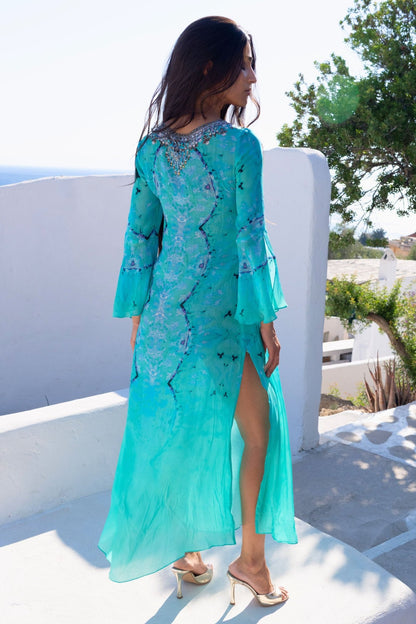 SANTORINI SKIES MAXI W SLEEVES - Czarina