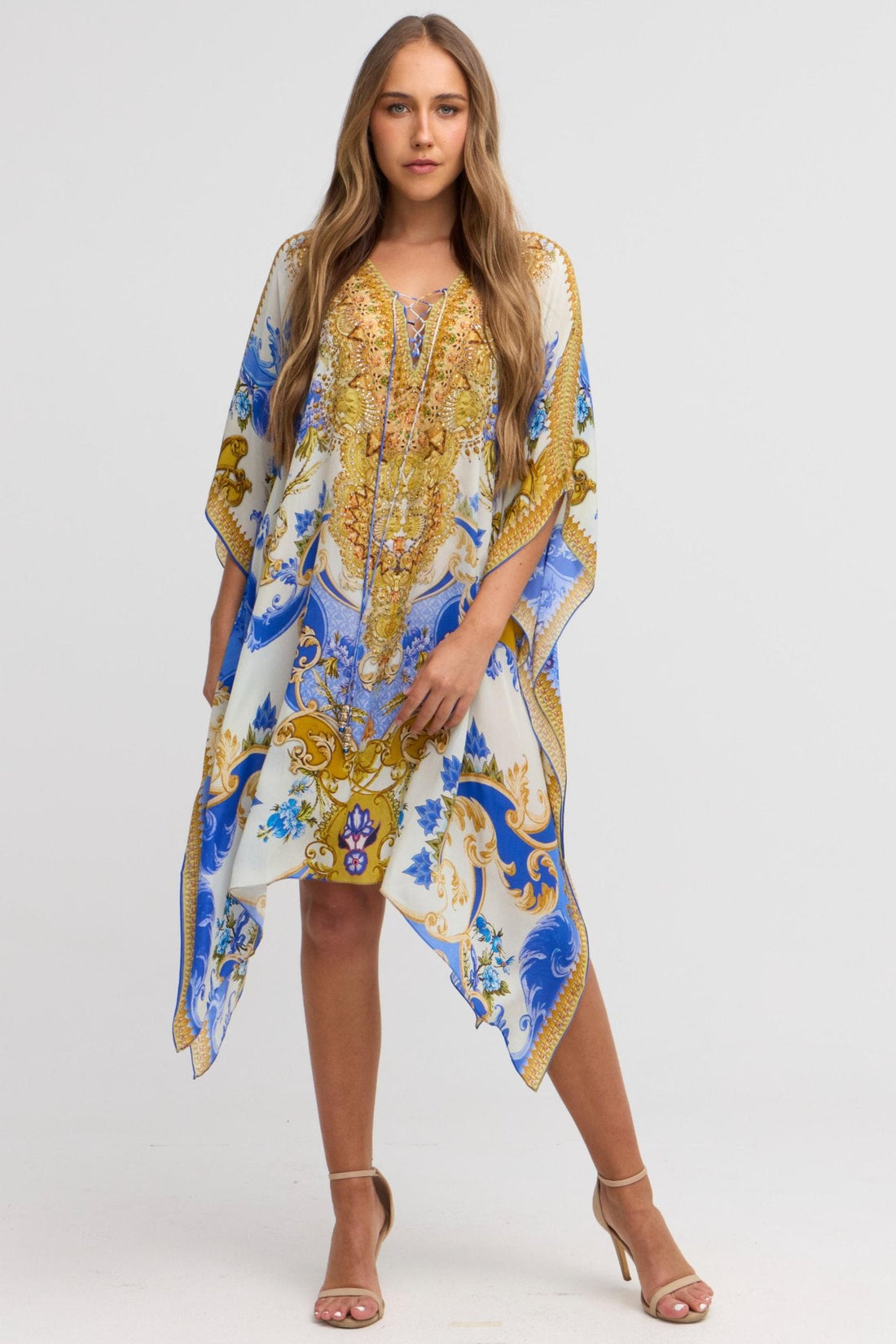 Santorini Sunrise Short Kaftan - Czarina