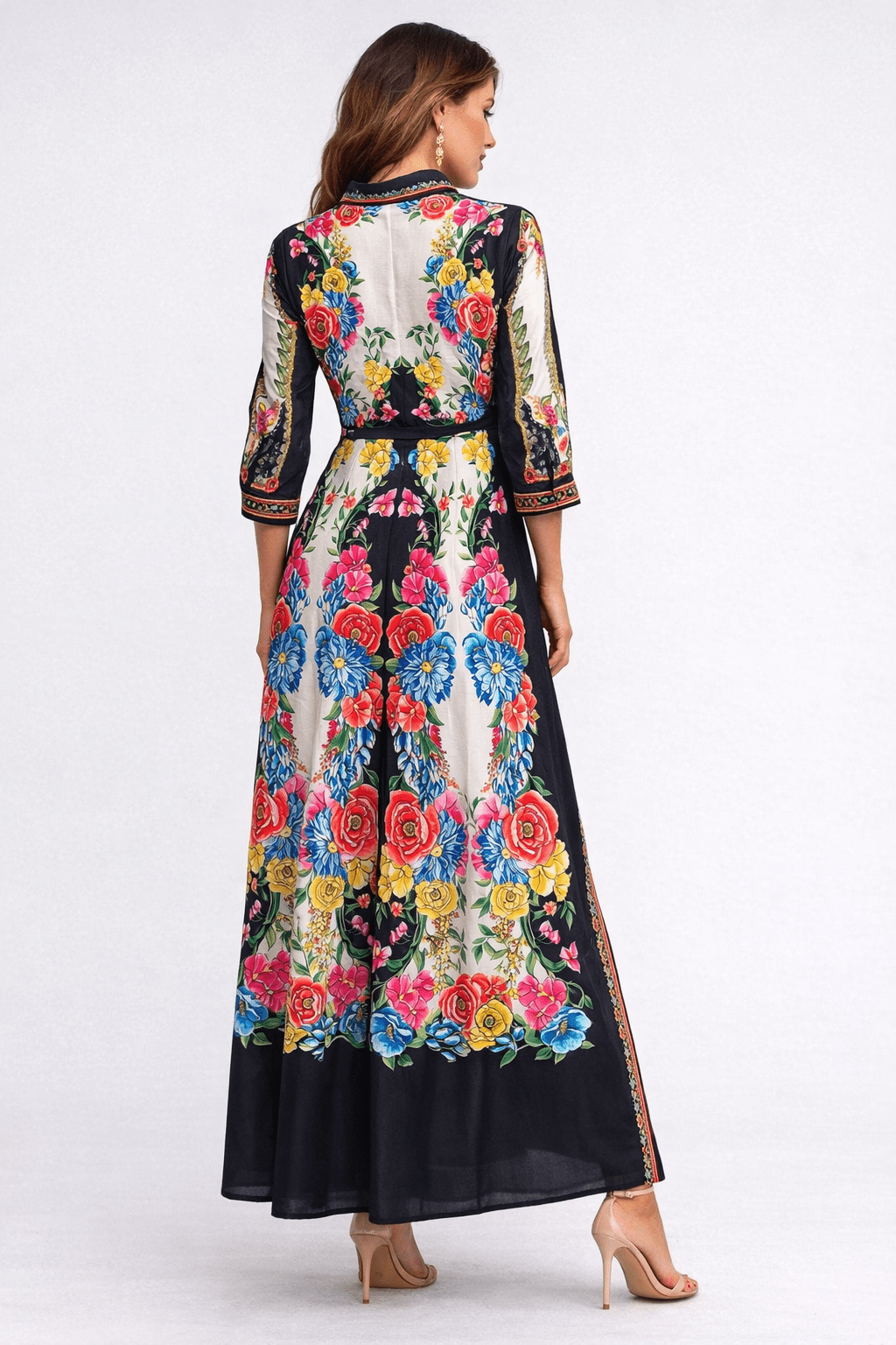 SPANISH FLOWER LINEN DRESS - Czarina