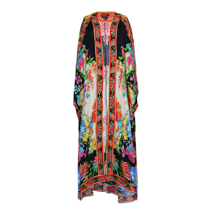 SPANISH FLOWER LONG CAPE - Czarina