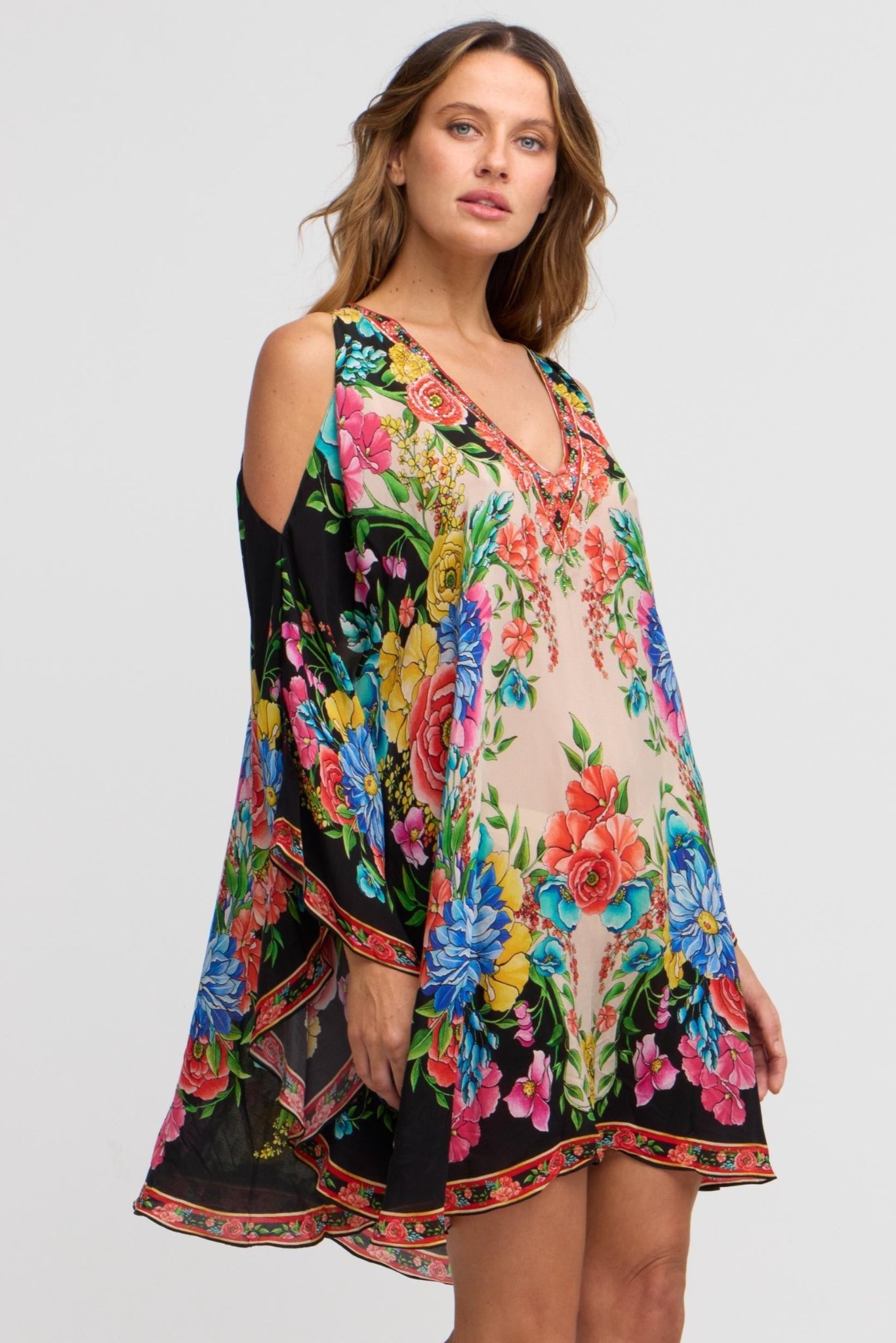 Spanish Flowers Kaftan Dress - Czarina