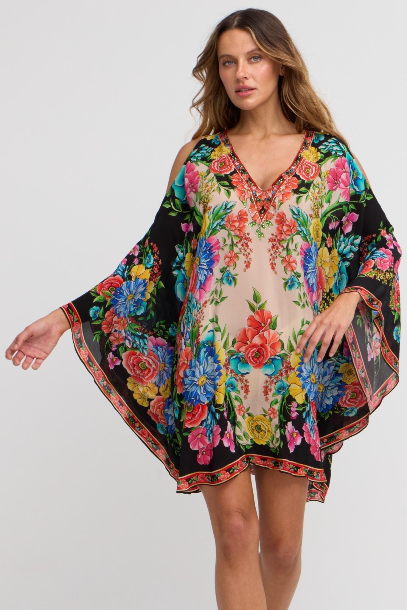 Spanish Flowers Kaftan Dress - Czarina