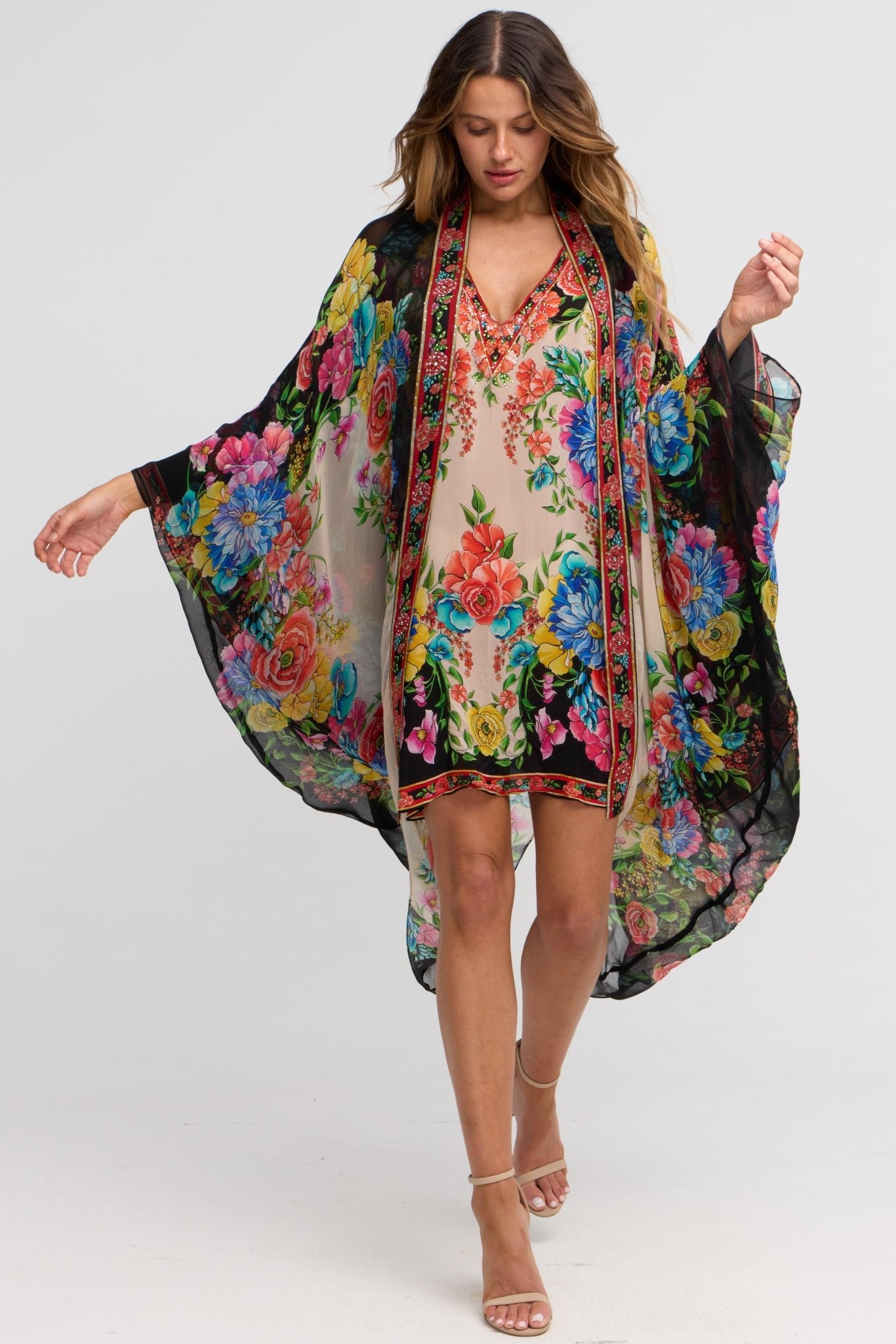 Spanish Flowers Kaftan Dress - Czarina