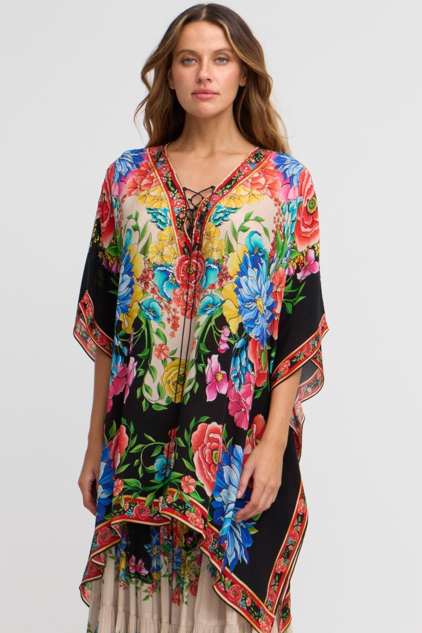 Spanish Flowers Kaftan Top - Czarina