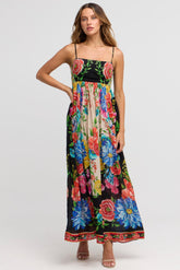 Spanish Flowers S - S Midi Dress - Czarina