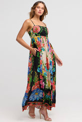 Spanish Flowers S - S Midi Dress - Czarina