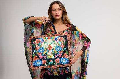 Spanish Flowers Tote Bag - Czarina