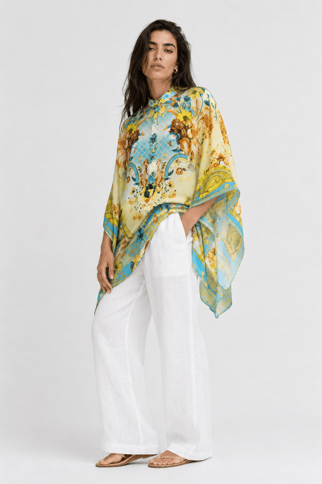 SUMMER GARDEN KAFTAN TOP W SLEEVES - Czarina
