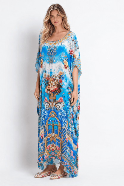 SUMMER SOMEWHERE ROUND NECK LONG KAFTAN - Czarina