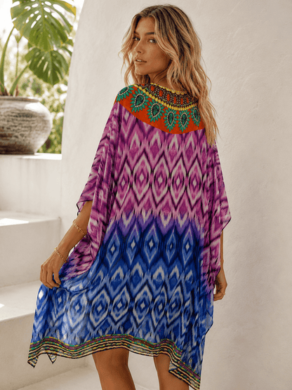 SUNRISE 100% SILK SHORT KAFTAN - Czarina