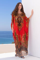 TALE OF THE TIGRESS ROUND NECK LONG KAFTAN - Czarina
