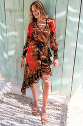 TALES OF THE TIGRESS HI LOW WRAP DRESS - Czarina