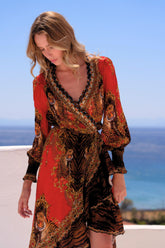 TALES OF THE TIGRESS HI LOW WRAP DRESS - Czarina