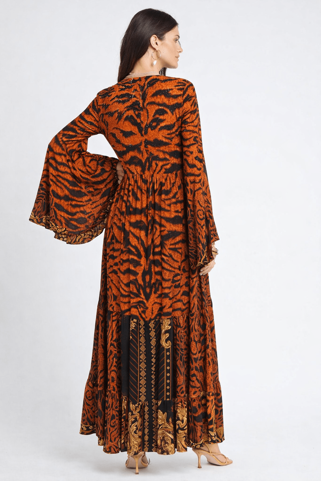 TIGRESS MAXI DRESS W BELL SLEEVES - Czarina