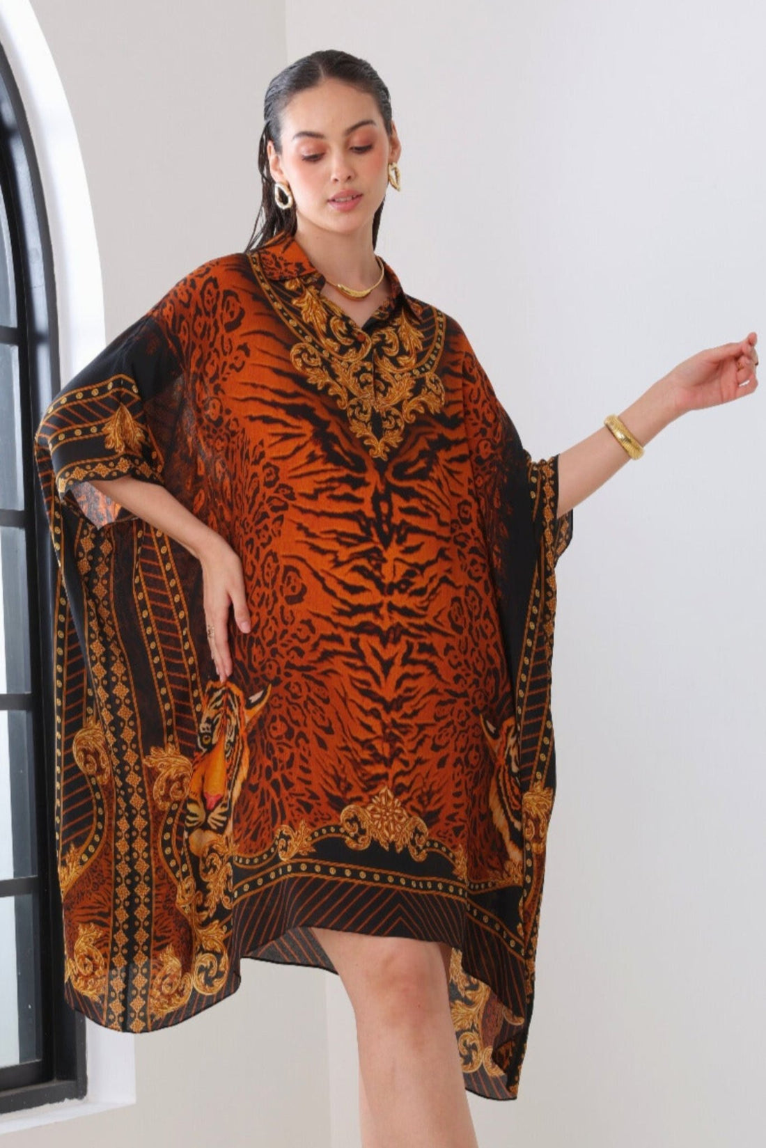 TIGRESS SHORT COLLAR KAFTAN - Czarina
