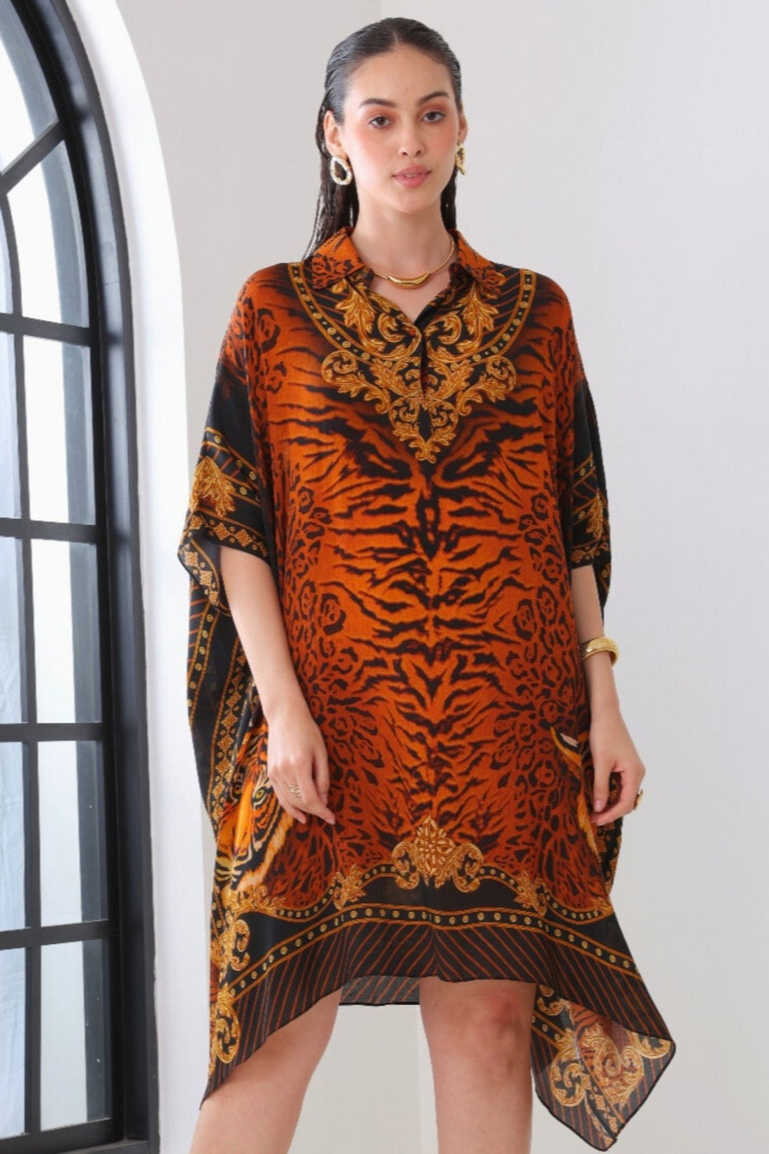 TIGRESS SHORT COLLAR KAFTAN - Czarina