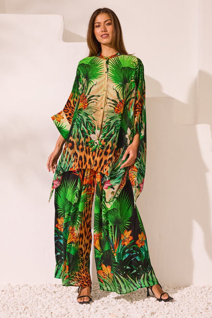 Tropical Temptation Kaftan Top w Sleeves - Czarina