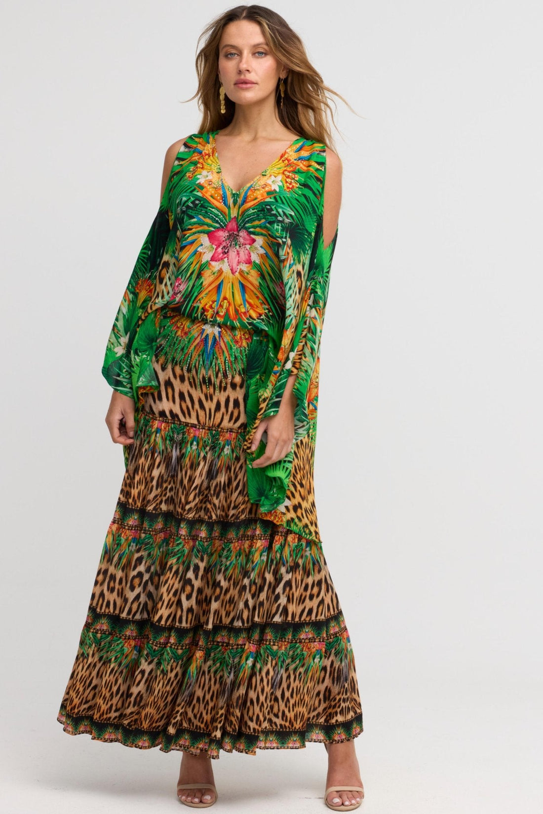 Tropical Temptation Maxi Skirt w Side Slit - Czarina