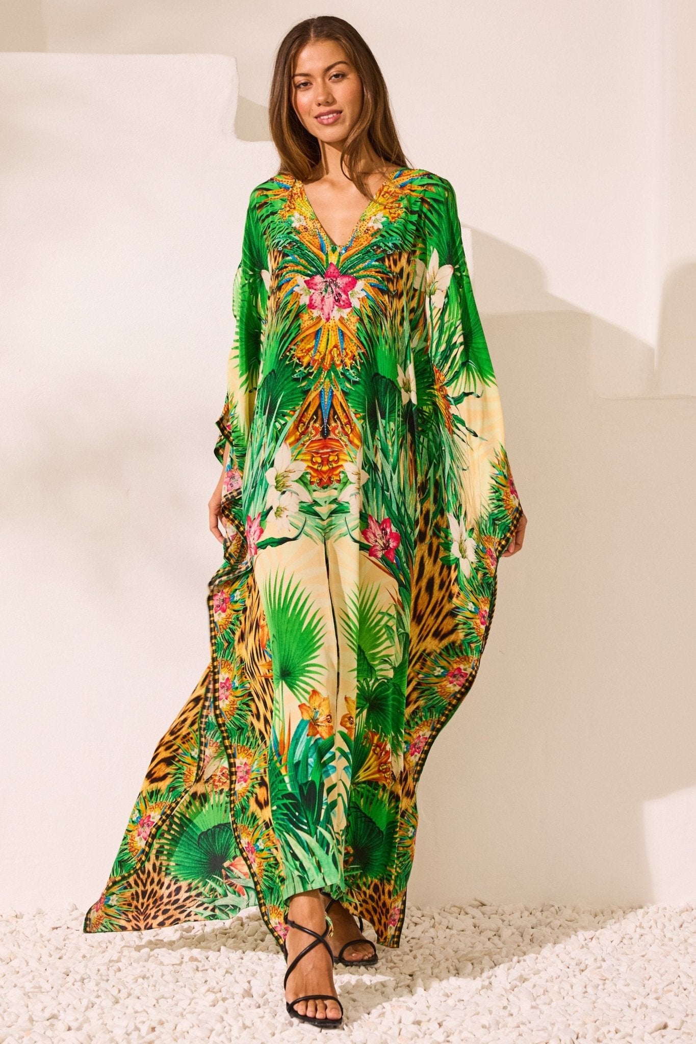 Tropical Temptation Silk Big Width Kaftan - Czarina