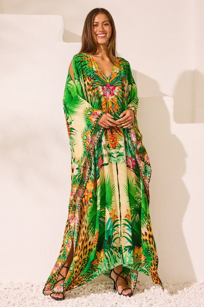 Tropical Temptation Silk Big Width Kaftan - Czarina