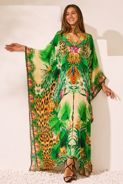 Tropical Temptation Silk Big Width Kaftan - Czarina