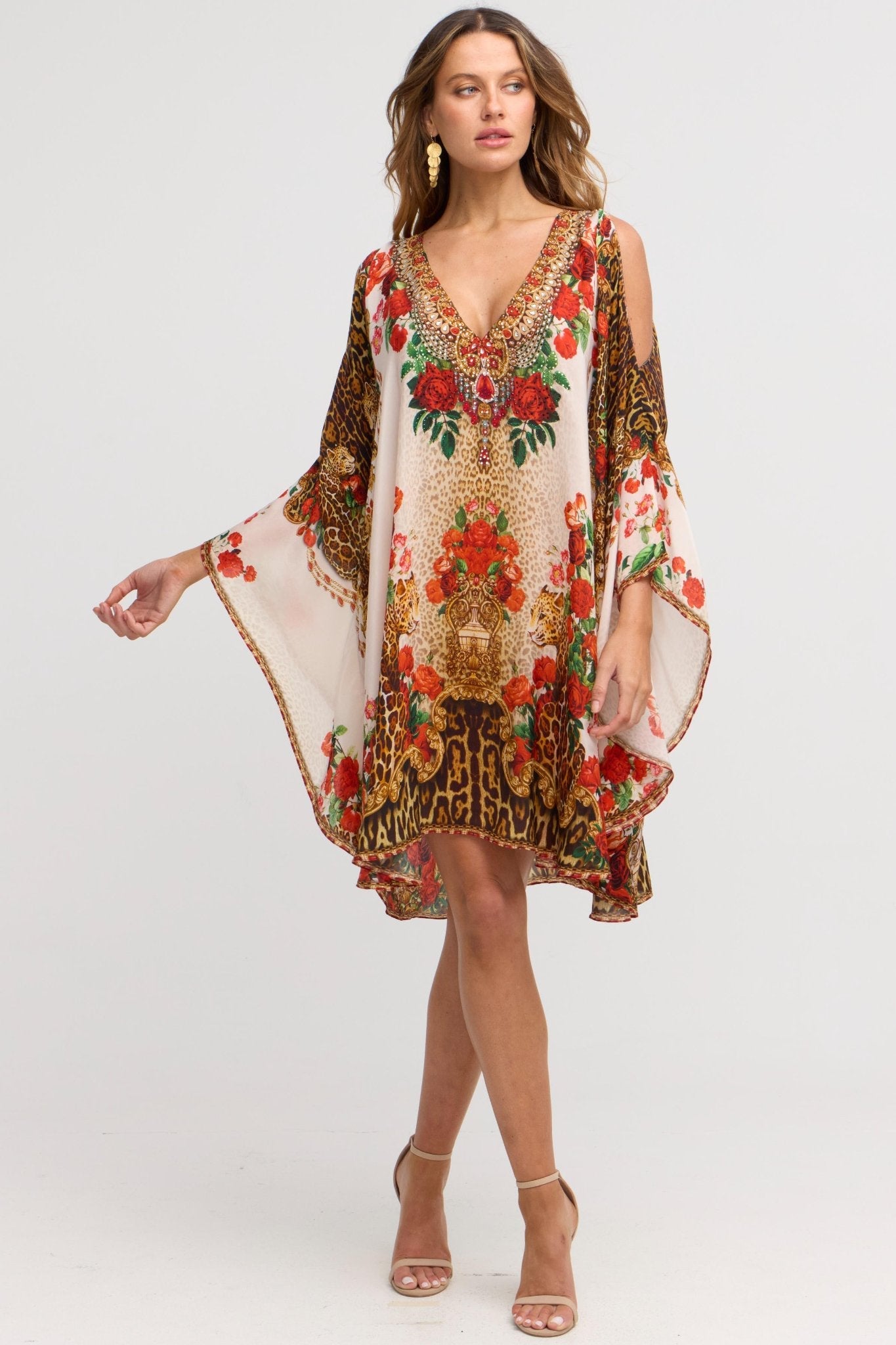 White Leopardess Kaftan Dress - Czarina