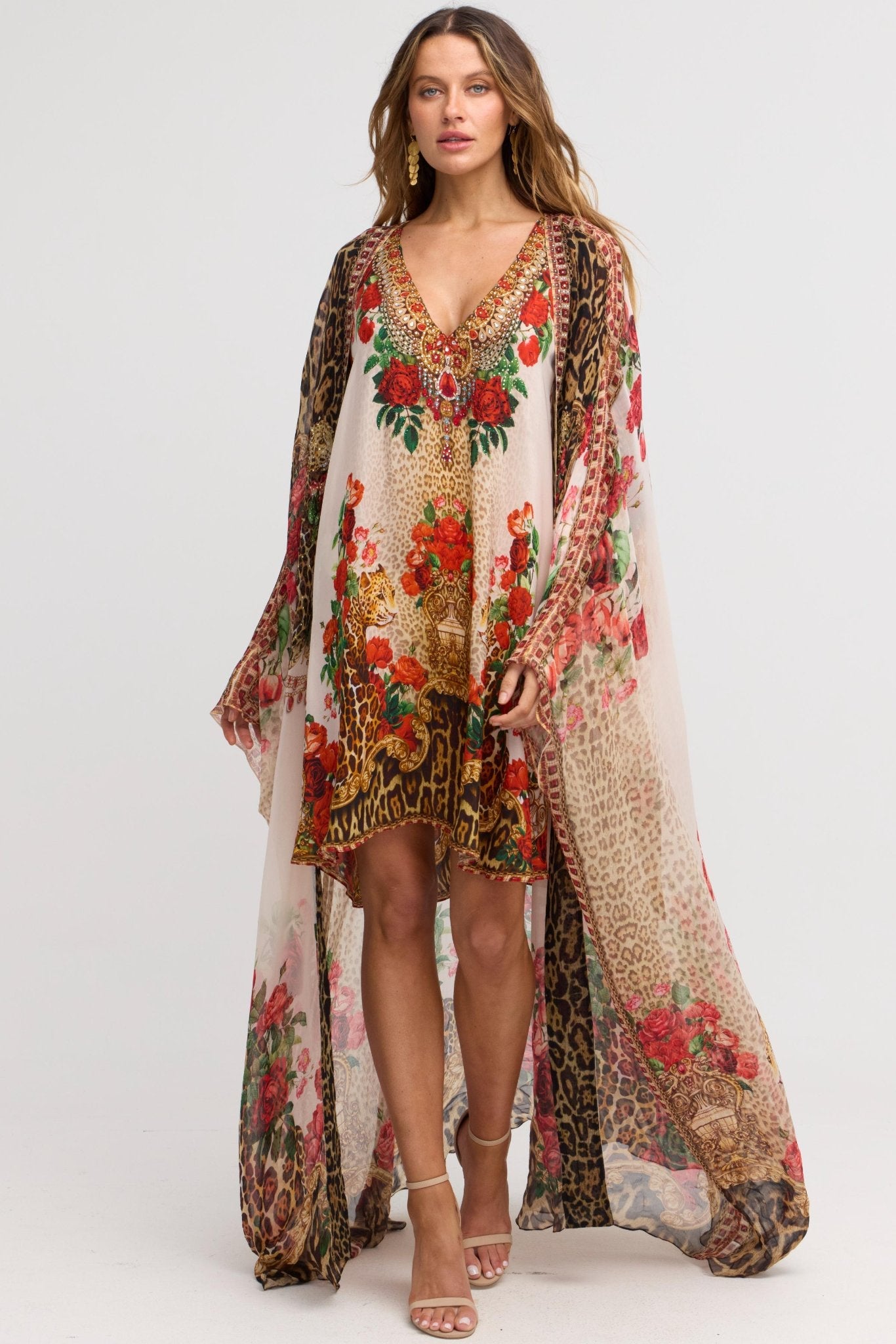 White Leopardess Kaftan Dress - Czarina