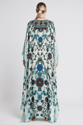 WHITE MILLEFORI 100% SILK KAFTAN - Czarina