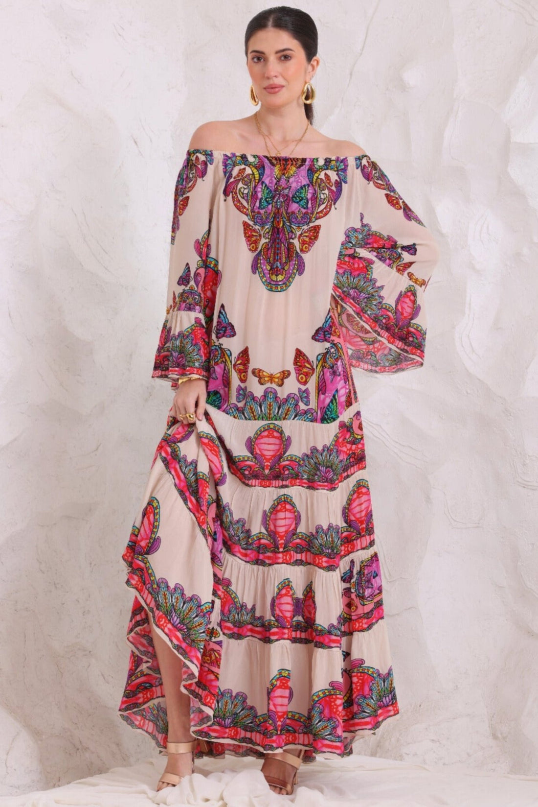 WINGS OF WONDER OFF SHOULDER MAXI DRESS - Czarina