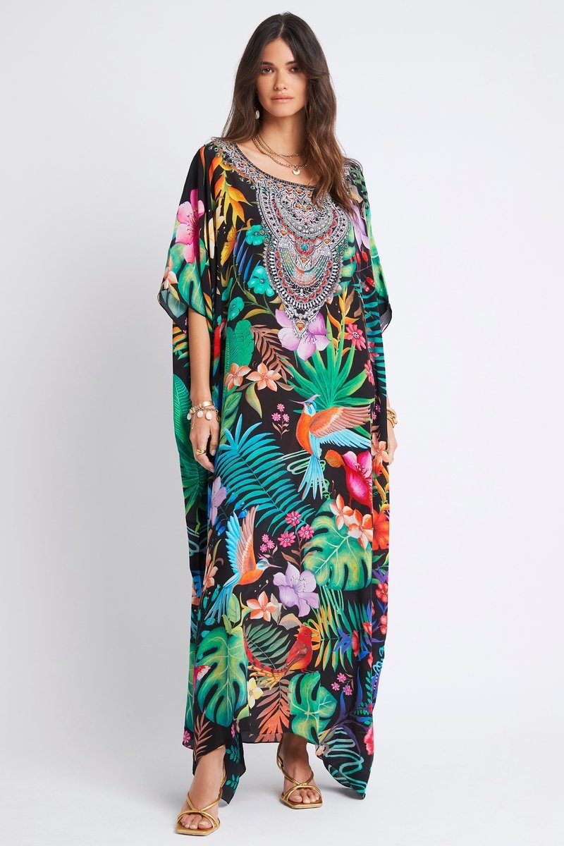 A NIGHT IN RIO SILK RN LONG KAFTAN - Czarina