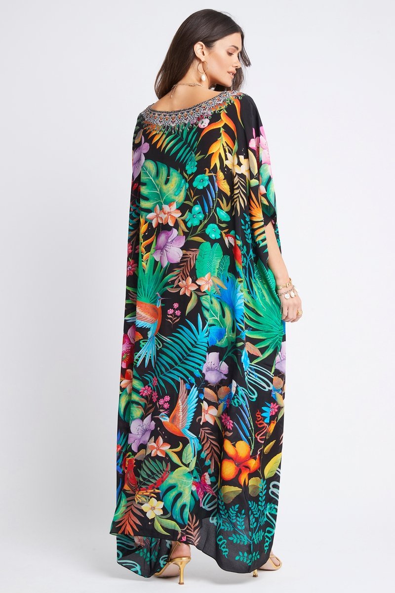 A NIGHT IN RIO SILK RN LONG KAFTAN - Czarina