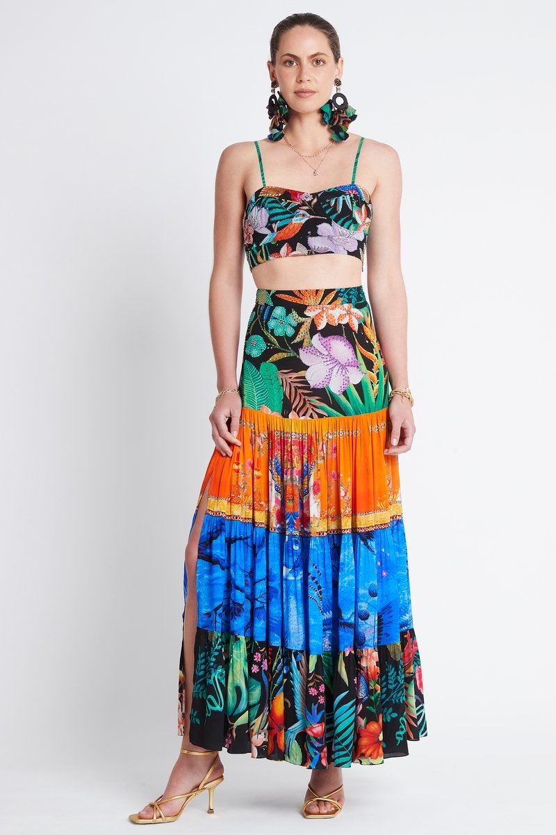 A NIGHT IN RIO UPCYCLED MAXI SKIRT - Czarina