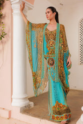 AQUA LEOPARDESS MEDIUM CAPE - Czarina