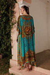 AQUA LEOPARDESS MEDIUM KAFTAN - Czarina