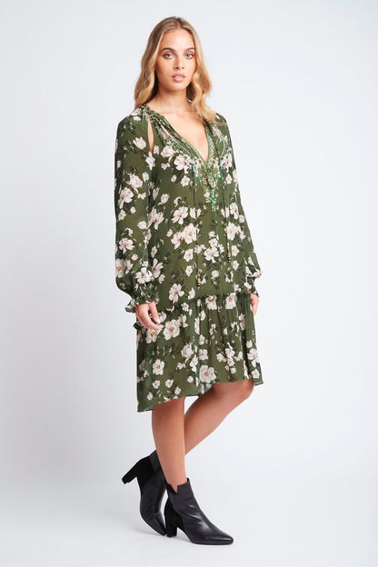 BECAUSE OF YOU SHORT DRESS W FAUX BELL SLEEVE - Czarina