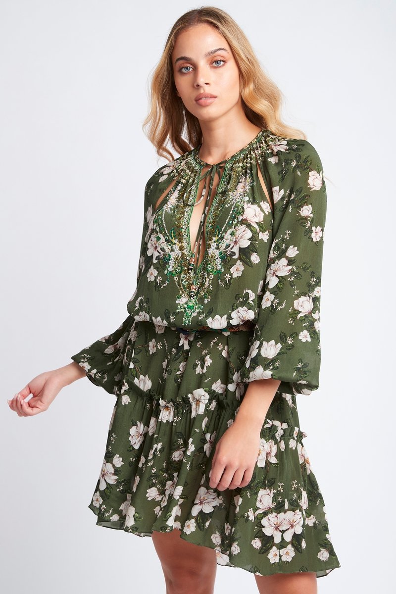 BECAUSE OF YOU SHORT DRESS W FAUX BELL SLEEVE - Czarina