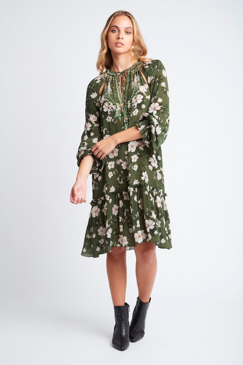 BECAUSE OF YOU SHORT DRESS W FAUX BELL SLEEVE - Czarina