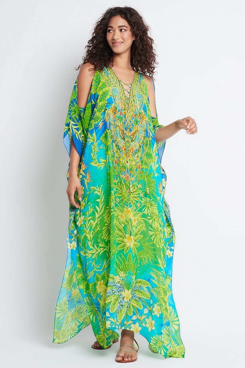 BETWEEN THE RAINDROPS LONG KAFTAN W SLIT - Czarina