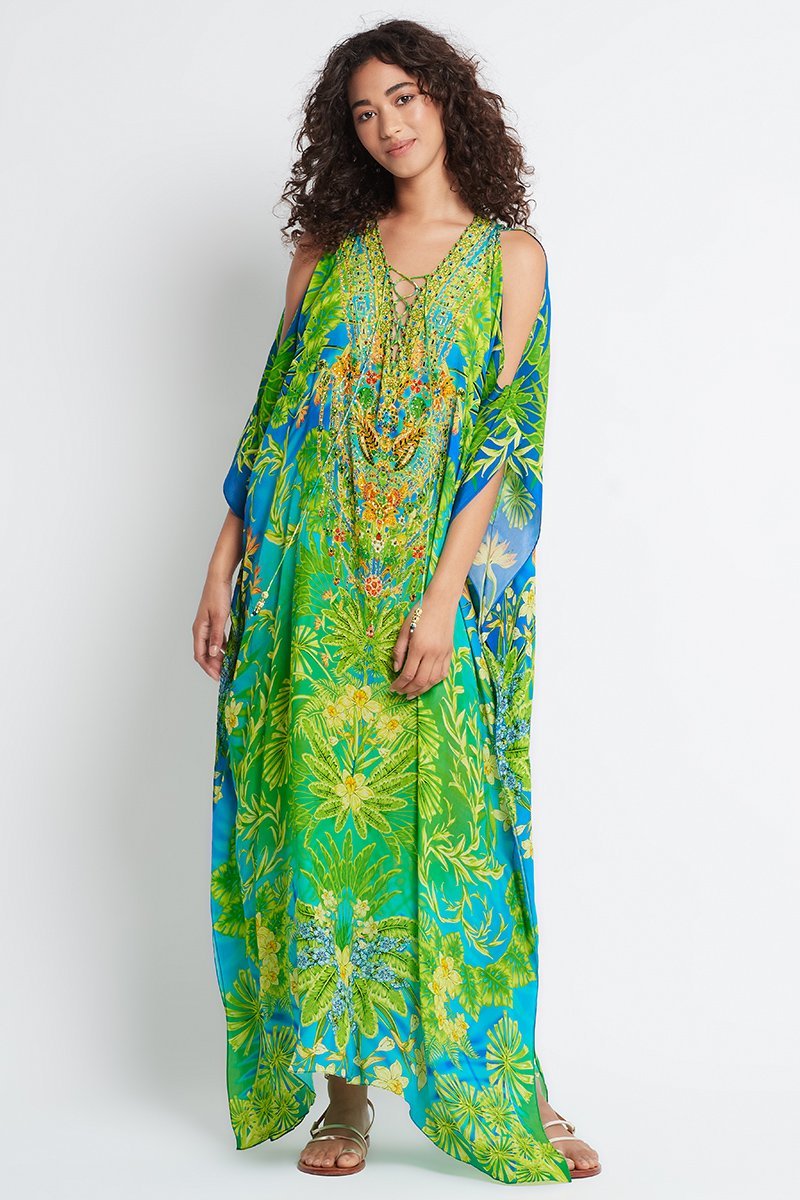 BETWEEN THE RAINDROPS LONG KAFTAN W SLIT - Czarina