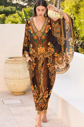 BLACK LEOPARDESS KAFTAN DRESS - Czarina