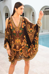 BLACK LEOPARDESS KAFTAN DRESS - Czarina