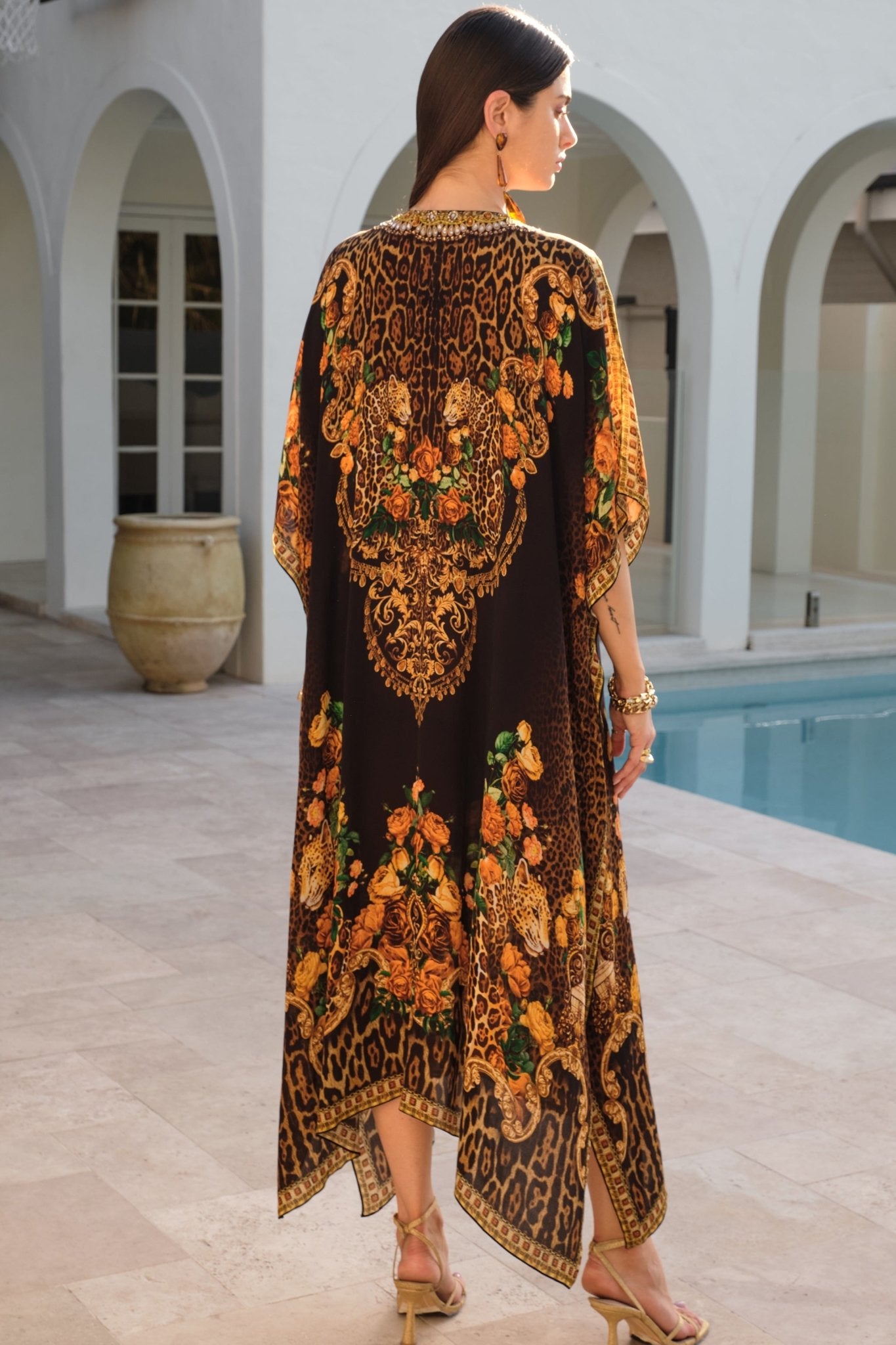 BLACK LEOPARDESS MEDIUM KAFTAN - Czarina