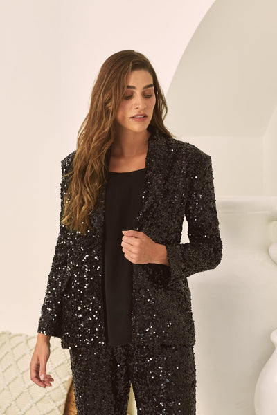 BLACK SEQUINS JACKET