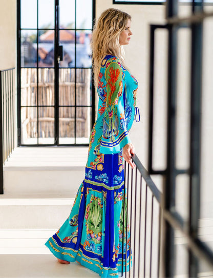 DEEP IN THE OCEAN COCKTAIL MAXI DRESS - Czarina