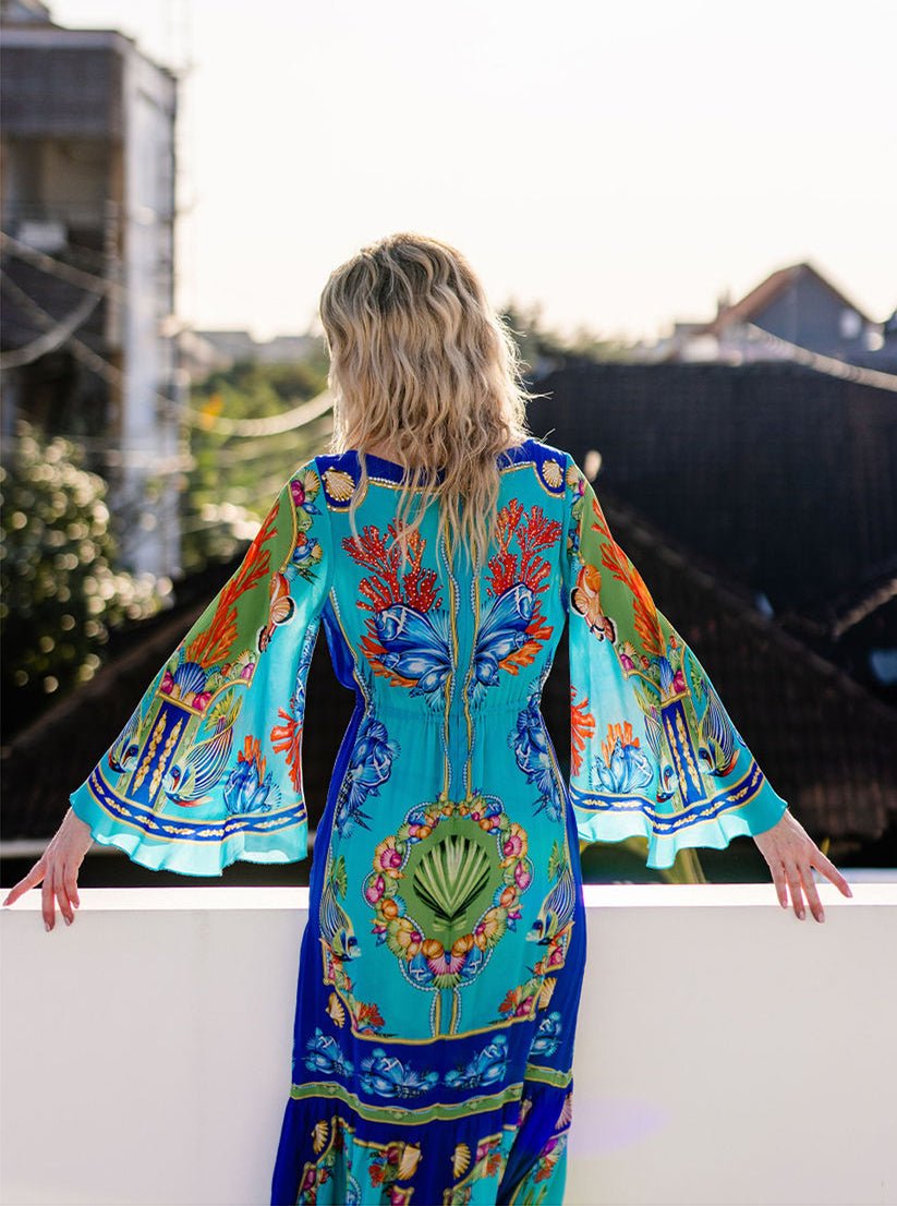 DEEP IN THE OCEAN COCKTAIL MAXI DRESS - Czarina