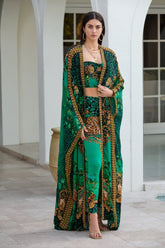 EMERALD LEOPARDESS LONG CAPE - Czarina