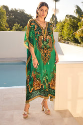 EMERALD LEOPARDESS MEDIUM KAFTAN - Czarina