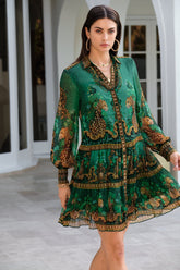 EMERALD LEOPARDESS SHIRT DRESS - Czarina